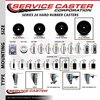 Service Caster 5'' Hard Rubber Wheel Swivel 1-1/2'' Expand Stem Caster Set 2 Brakes, 4PK SCC-EX20S514-HRS-2-PLB-2-112